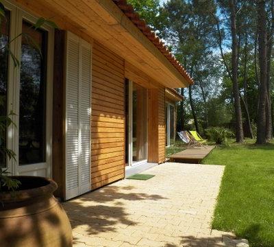 Maison bois piscine intérieure privée + jacuzzi, à 7' plage en Gironde