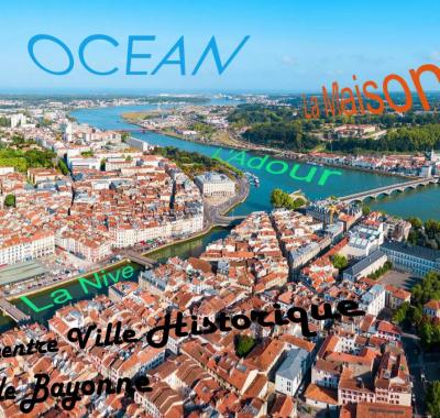 SEPT à JUIN, 2 chambres ds maison, Bayonne & plages 5 min, SPA-Jardin