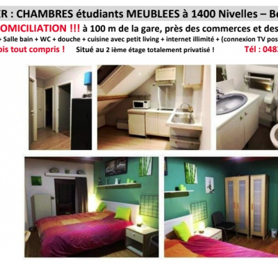 Location chambre étudiant meublée SANS DOMICILIATION ! Min 6 mois !