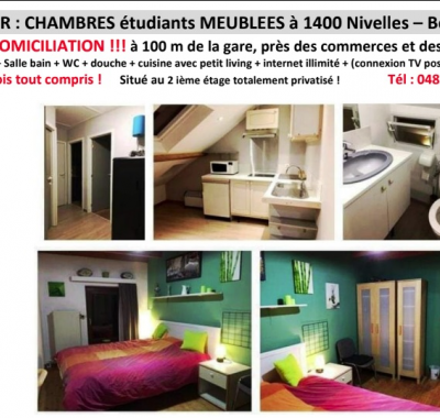 Location chambre étudiant meublée libre 15/04/26 SANS DOMICILIATION !