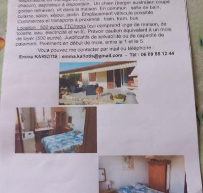 CHAMBRE A LOUER A CARBON BLANC