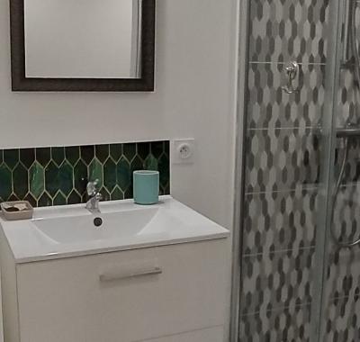 Chambre en rez de jardin avec salle de bain