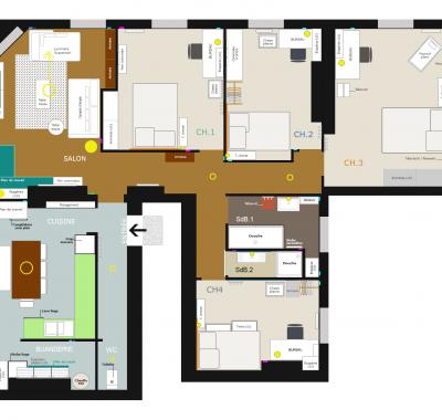 Chambre en colocation 4 chambres - gd appartement de 120 m2