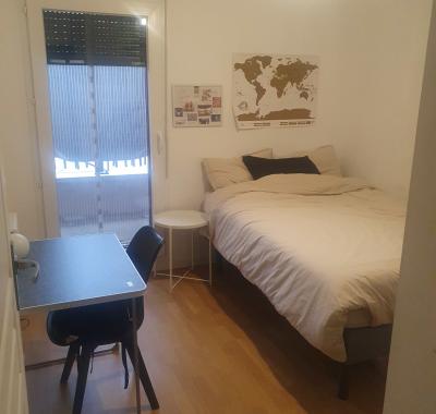 Chambre 9m2 dans un appartement avec terrasse jardin