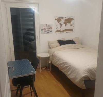 Chambre 9m2 dans un appartement avec terrasse jardin