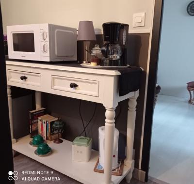 Chambre - salle de bain privée et petit coin repas