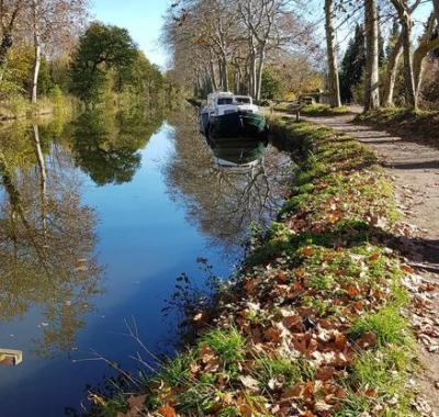 Maison climatisée au calme face au canal du midi avec terrasse ext