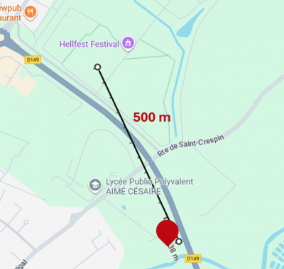 Emplacements à l'ombre pour tentes à 500m du Hellfest